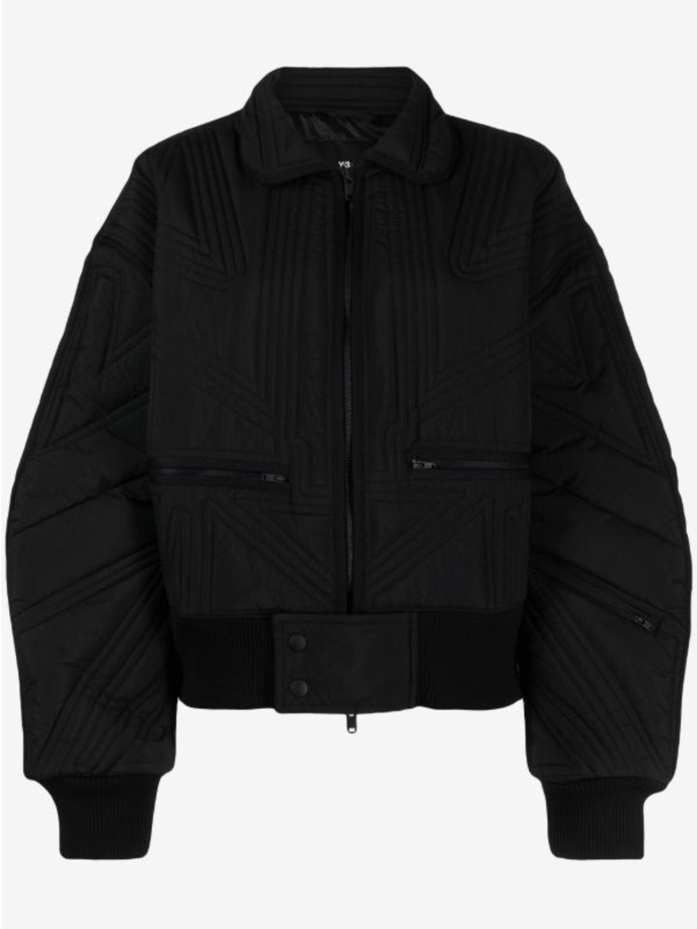 BNWT Y-3 Adidas Yohji Yamamoto Black Quilted Bomber Jacket